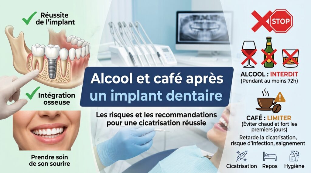 Alcool et café après un implant dentaire : combien de temps attendre ?