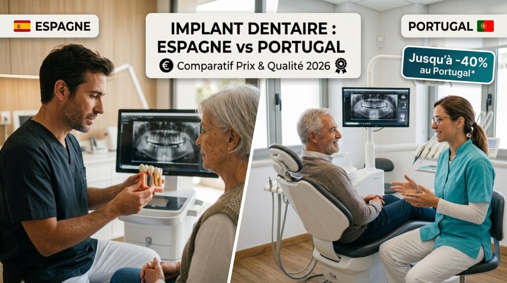 Implant dentaire Espagne vs Portugal : comparatif prix et qualité 2026