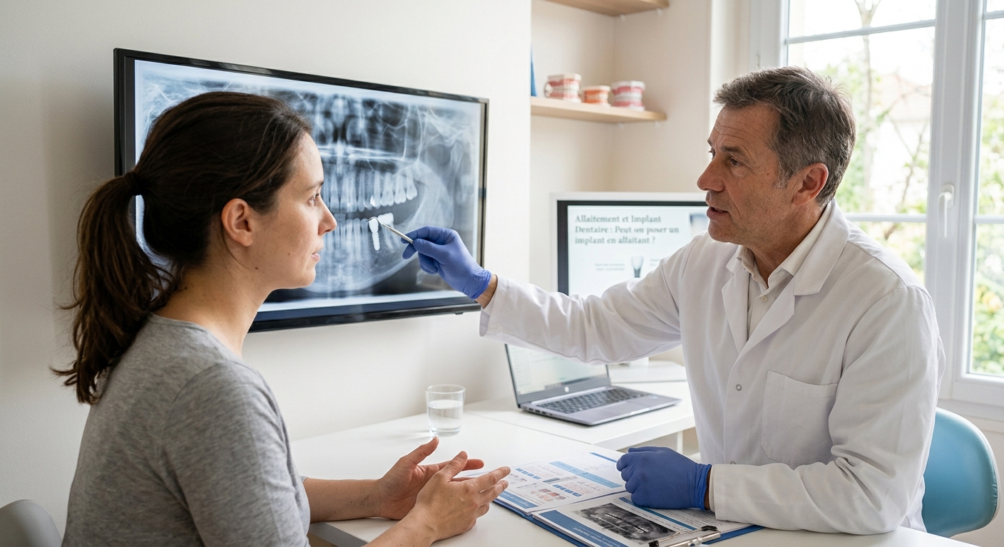 Implant dentaire allaitement compatibilité - consultation dentaire rassurante pour jeune maman - allaitement et implant dentaire