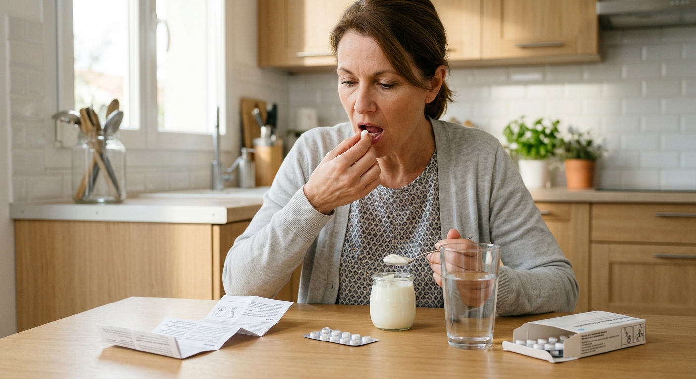antibiotics after dental implant take with food yoghurt