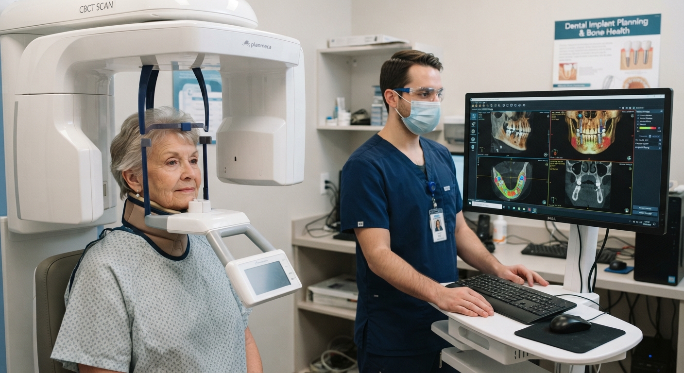 bone density CBCT scan for osteoporosis and dental implants planning